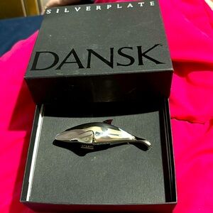 Vintage Dansk Dolphin Silverplate Paperweight